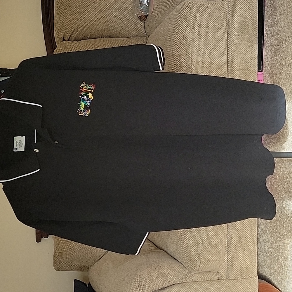 American Polo Mens St Kitts SS black collared shirt